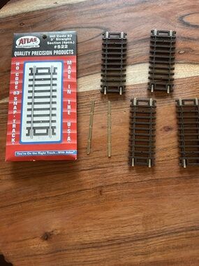 Vintage HO Code 83 3” Straight Section (4 Pieces) #522 Snap Track New Atlas